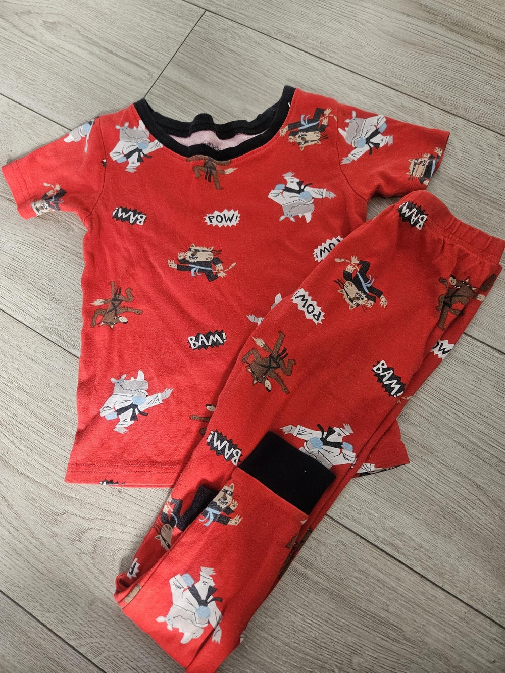 Carter's Boys Ninja Martial Arts 2-Piece Pajama Set Size 6 🔴🥷